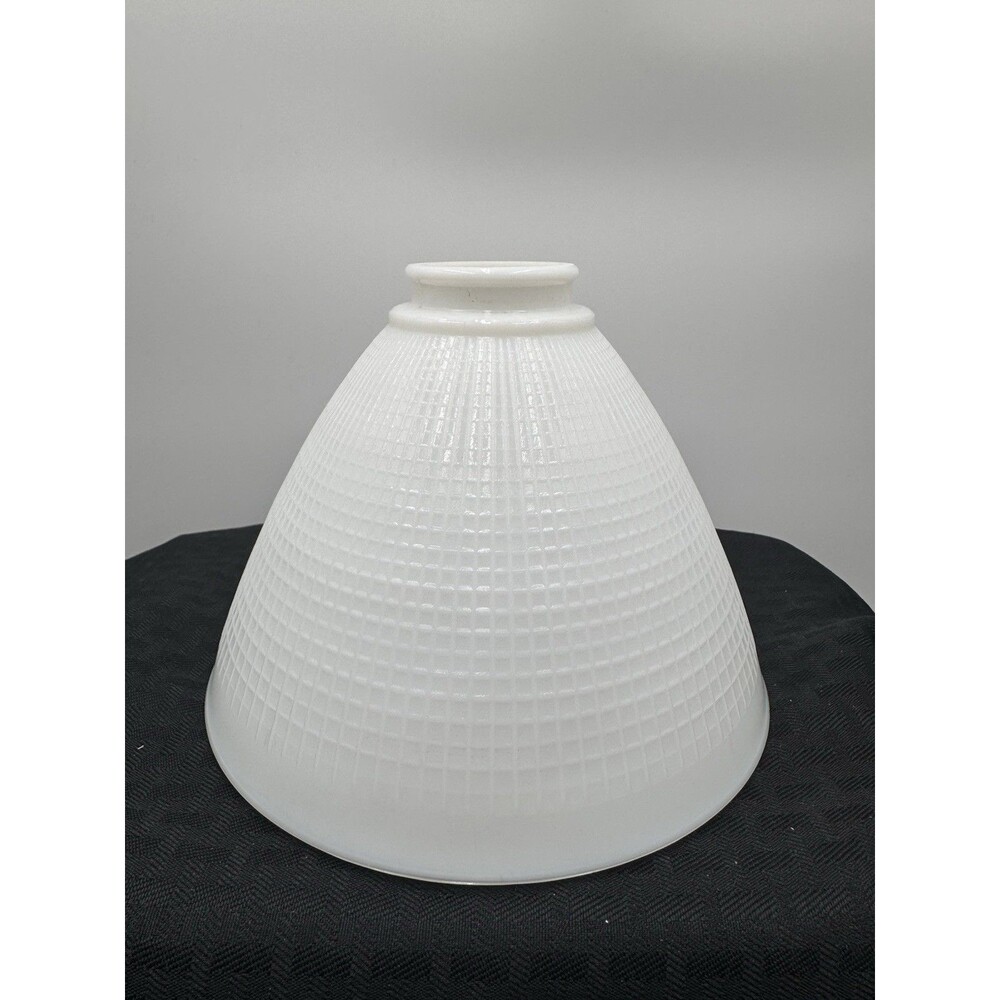 Vintage Milk White Textured Glass Torchiere Lamp Shade